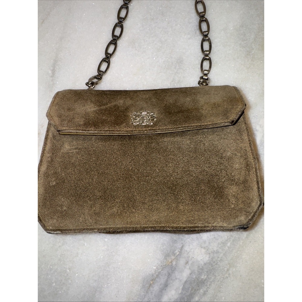 Vintage Brown/green Suede Silver Chain Paul Harris Purse‎ DenmarkGW995 - Picture 5 of 11